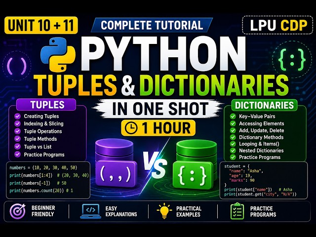 Python Tuples and Dictionaries Explained | Unit 10 + 11