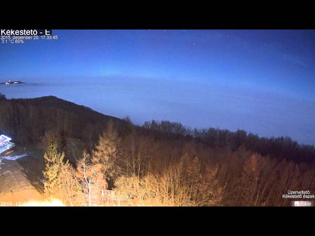 Aurora borealis on webcam