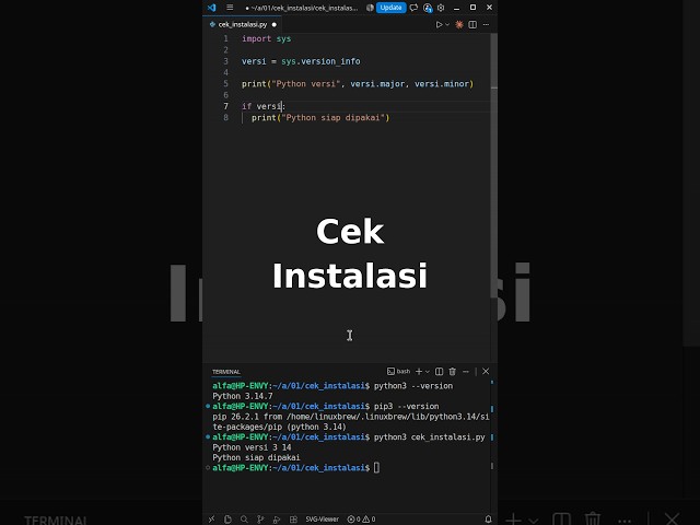 01-01 Cek Python Terpasang: python3 --version, pip3, dan REPL