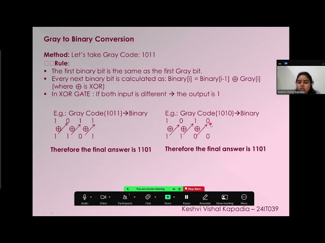 PRESENTATION DE conversion of gray to xs-3 code