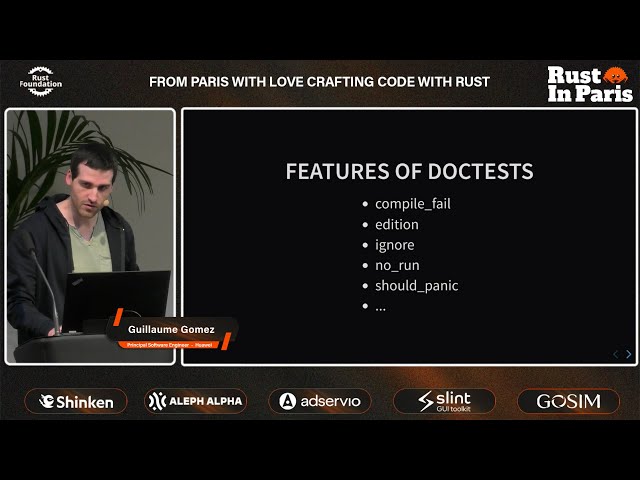 How Doctests Work — Guillaume Gomez at Rust in Paris 2025 🦀 Conf