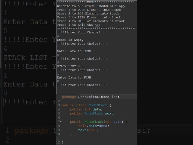 Node.java || Node Class in Stack Using LinkedList | Output Explained