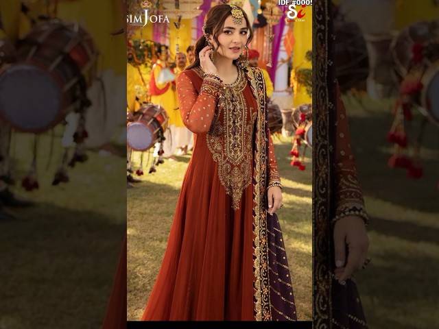 Asim Jofa Chiffon Frock Heavy Sequence Embroidery 3PC | Full Work Dupatta | | #SiCollection