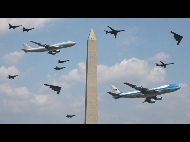 America’s 250th Birthday Flyover | Air Force One, B-2s, B-1s & Fighters