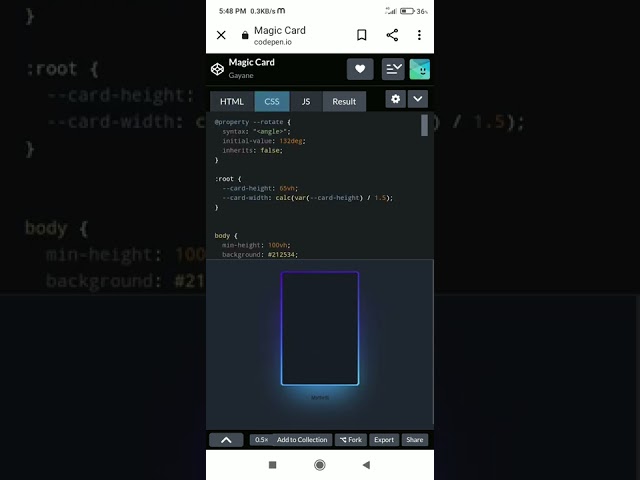 Magic card css animation codepen #codepencodes