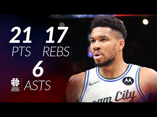 Giannis Antetokounmpo 21 pts 17 rebs 6 asts vs Hawks 25/26 season