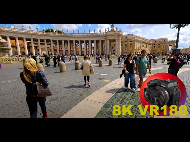 WALKING THE COMPASS around the Obelisk of St Peter's Square VATICAN CITY 8K 4K VR180 3D Travel