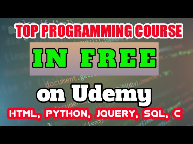 free course on udemy in 2020 | html, CSS, JavaScript, free course, programming course