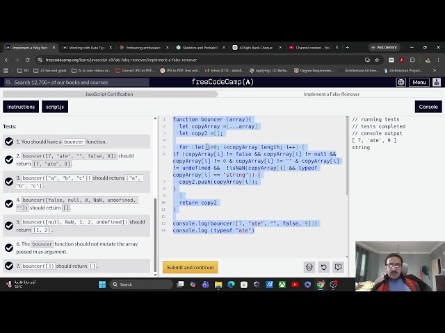 Js at freecodecamp - implement a falsy remover