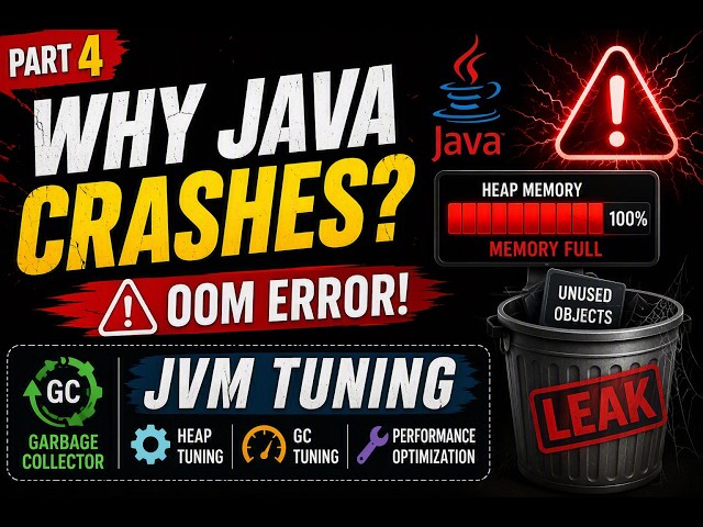 Java for IT Interviews in Hindi #4 | Why Java Applications Crash? Memory Leak & JVM Tuning