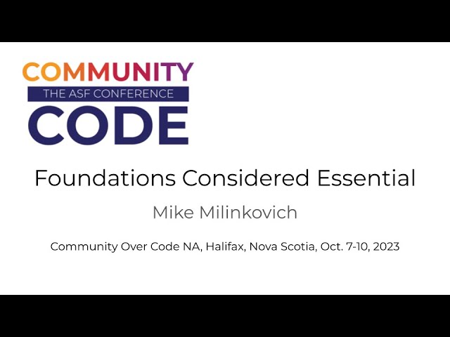 Keynote: Foundations Considered Essential