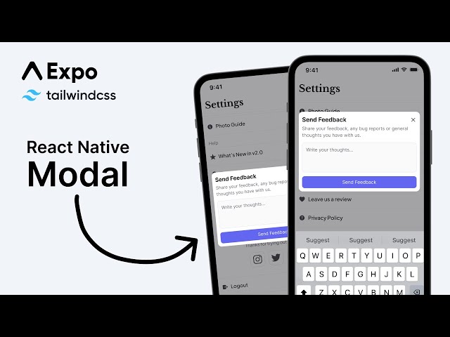 Build a custom React Native Modal | Expo | TailwindCSS