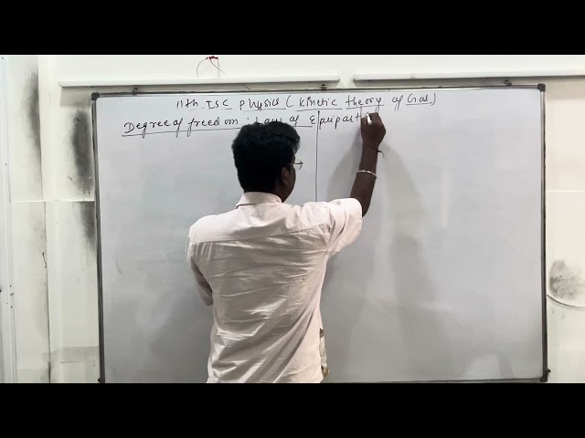11th, ISC physics Kinetic  theory of Gas relation B/w  RMS square velocity & M& T°ree of freedom