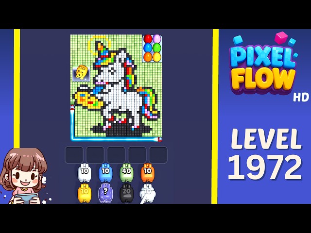 Pixel Flow Level 1972 Solution Walkthrough