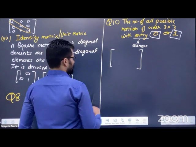 Class 12 Matrices Maths & Applied Maths | Ch-3 | #02(1) | Ex-3.1 (Types of Matrices, 8, 10)