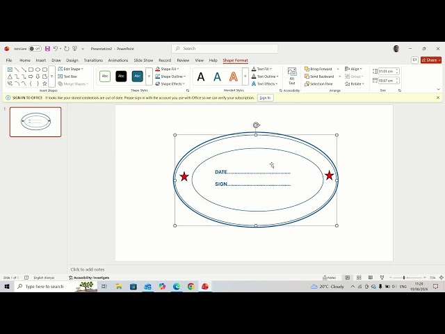 HOW TO CREATE AN OVAL SHAPED DIGITAL STAMP IN MICROSOFT POWERPOINT