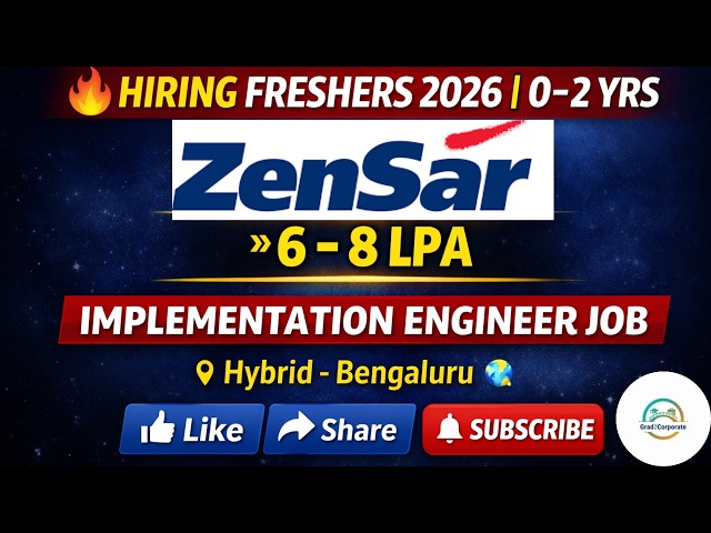 🔥 Zenskar Hiring Freshers | Implementation Engineer Job | 6–8 LPA | Bangalore Hybrid