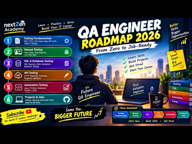 🔥QA Engineer Roadmap 2026 — How to Become a QA Engineer From ZeroQA
