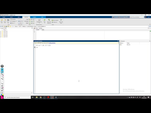 Matlab desde cero:   Leer valores de arreglos