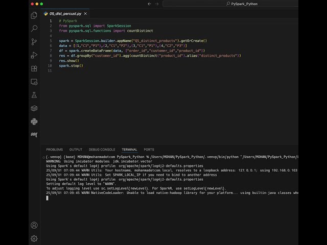 Distinct PySpark #python #learning #programming #coding  #pythoncoding  #programminglanguage #join