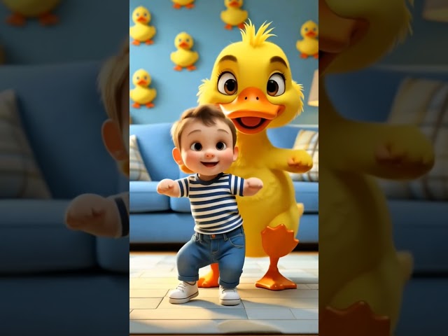 "Cute Baby Dancing with Big Duck 🐥 | Funny & Adorable Kids Video"a a ram sam sam #vairalvideo ❤️