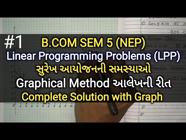 #1 Linear Programming સુરેખ આયોજન (LPP) | Graphical Method | Maximize - Minimize | B.com Sem 5 