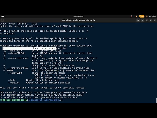 Practical Linux 08: touch command part-2