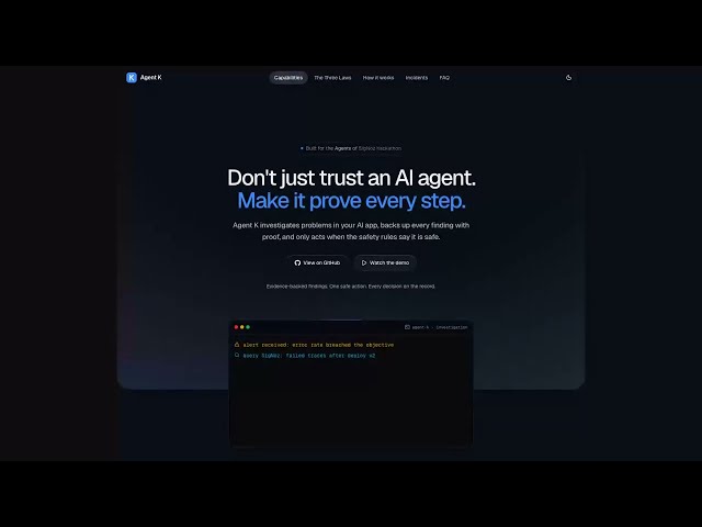 Agent K — Don't just trust an AI agent. Make it prove every step. | Agents of SigNoz
