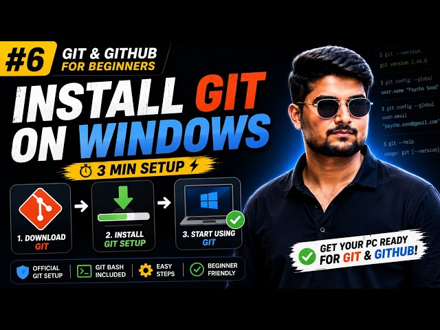 #6 How to Download & Install Git on Windows 💻 | Git Setup for Beginners 2026