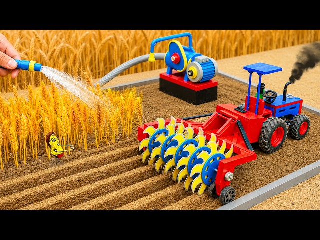 DIY Mini Tractor Rotavator 💧 Water Pump Rice Farm Restoration | HP Mini