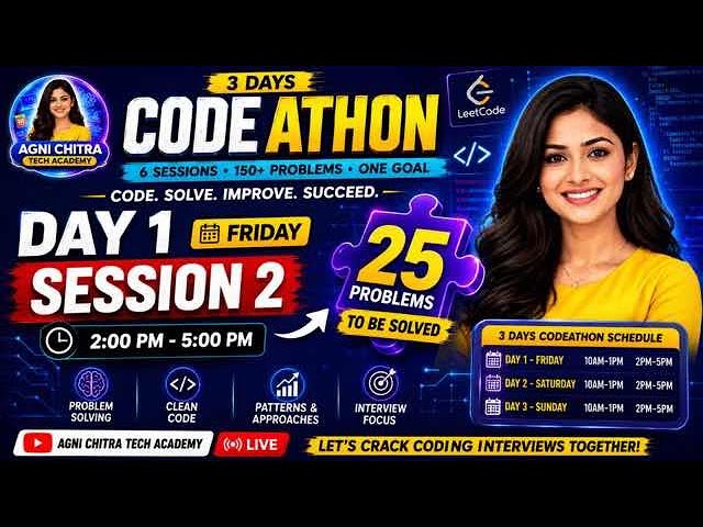 🔥 LeetCode Codeathon Day 1 | Session 2 | Solve 25+ Easy Problems Live in Java