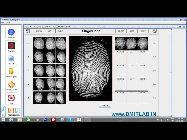 DMIT Software Training, Fingerprint Scanning, DMIT Lab India