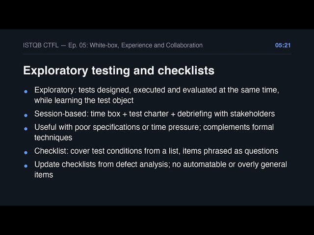 White-Box, Experience-Based and Collaborative Testing | ISTQB CTFL v4.0 — Ep. 05
