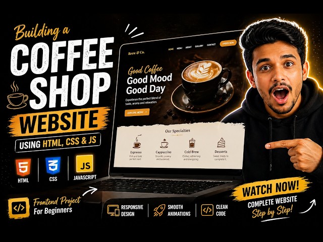 Build a Coffee Shop Website with HTML, CSS & JS ☕💻