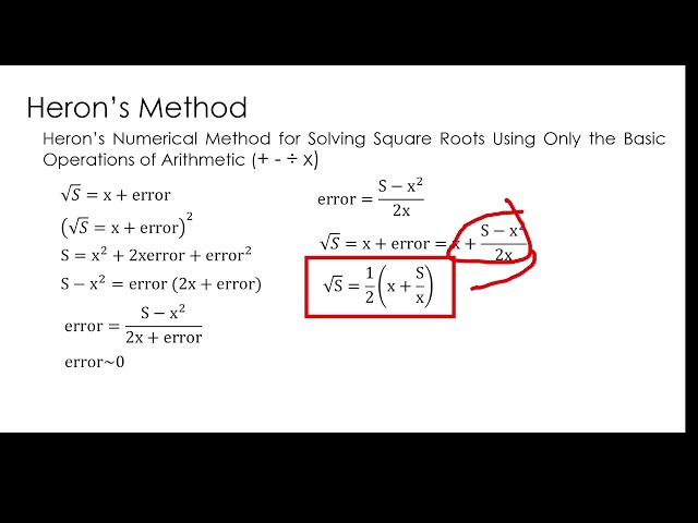 Intro to Numerical Solution Part 1 to Civil Engineering Problems - The Heron's Method