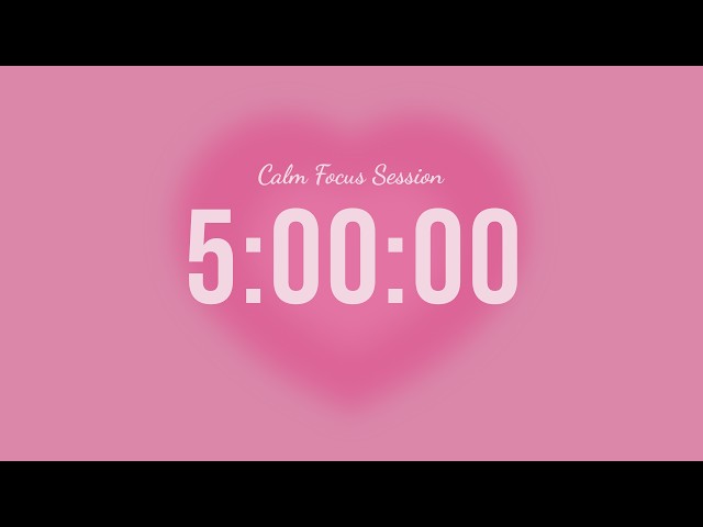 5-Hour Silent Countdown Timer | Pink Aura Aesthetic Vibes | For Studying & Deep Focus 💗