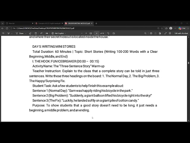 CREATIVE WRITING: MODULE 2 (DAY 4 - 6)