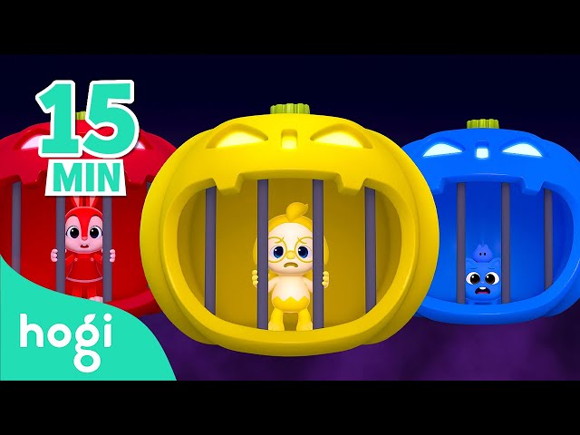 🎃 Help! Hogi and Friends Are Stuck in Colorful Pumpkin Prisons｜15min｜Halloween Songs｜Hogi Halloween