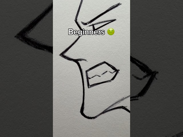 How to Draw a Mouth from the Side View - Beginner vs Pro #howtodraw #tutorial #draw #sketch #art
