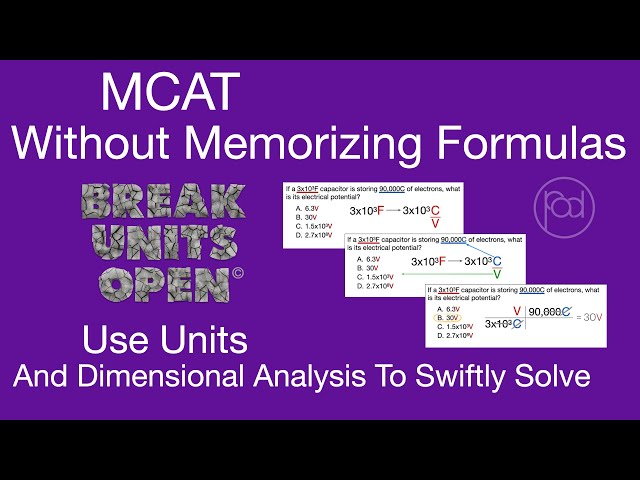 MCAT Without Memorizing Formulas Trick: Solve Swiftly And Easily With Dimensional Analysis