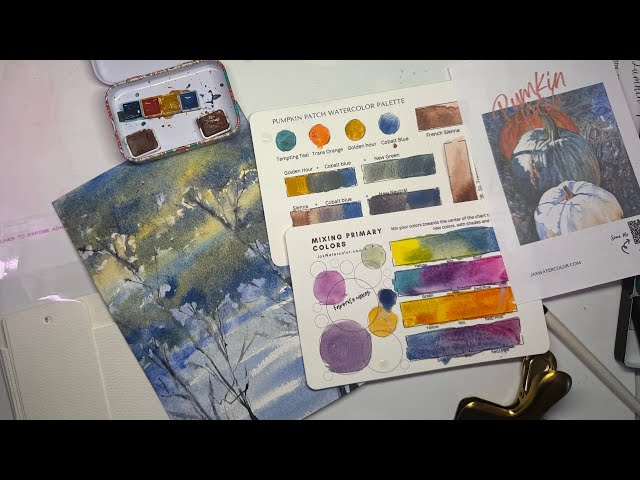 Swatching a Fall Watercolour Palette Tutorial