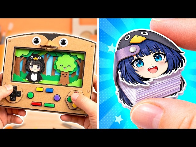 Gugugaga Cardboard Mini Game 🐧❤️ Cute Mini DIYs To Try!!