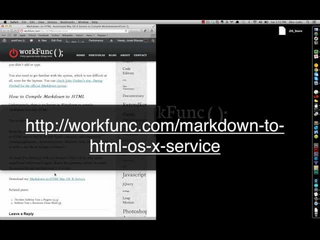Markdown-to-HTML: Markdown Compiler OS X Service from workFunc.com
