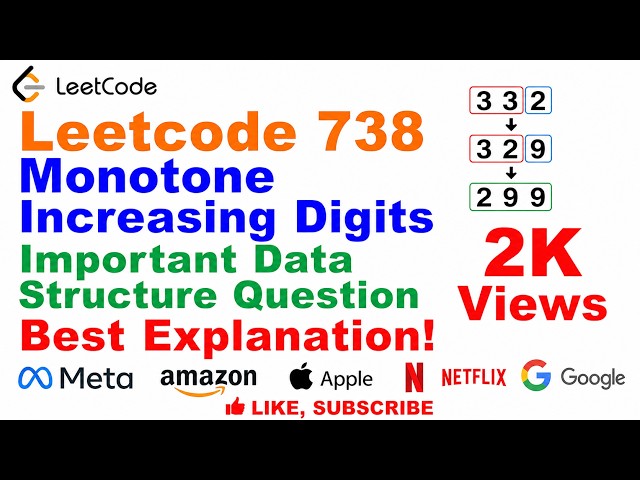 Leetcode 738  Monotone Increasing Digits