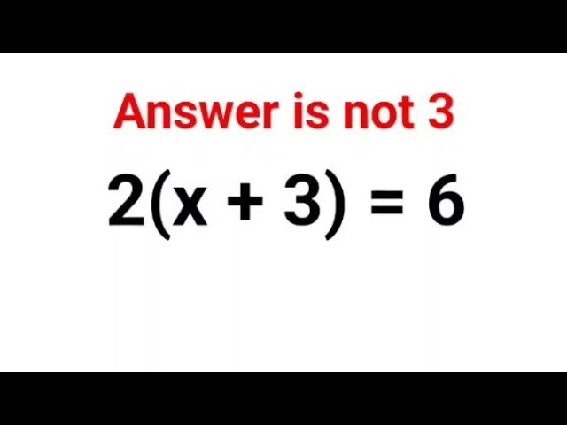 2(x + 3) = 6. Answer is not 3. 99% failed! Ukraine Math Test #math #percentages #ukraine