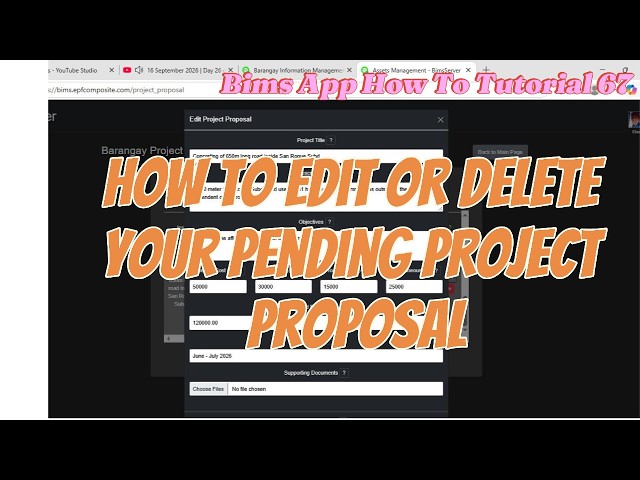 BIMS App Tutorial 67 – How to Edit or Delete Your Pending Project Proposal