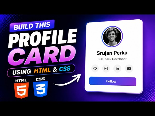 👉 Build a Modern Profile Card with HTML & CSS | Beginner Frontend Project