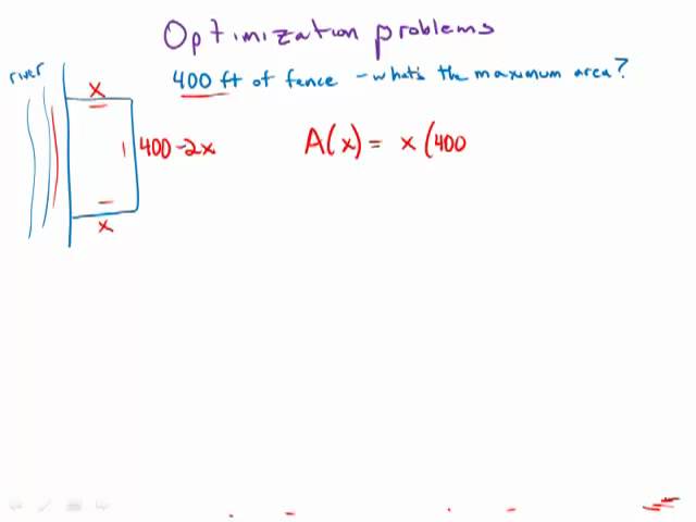Calculus: Optimization Problems