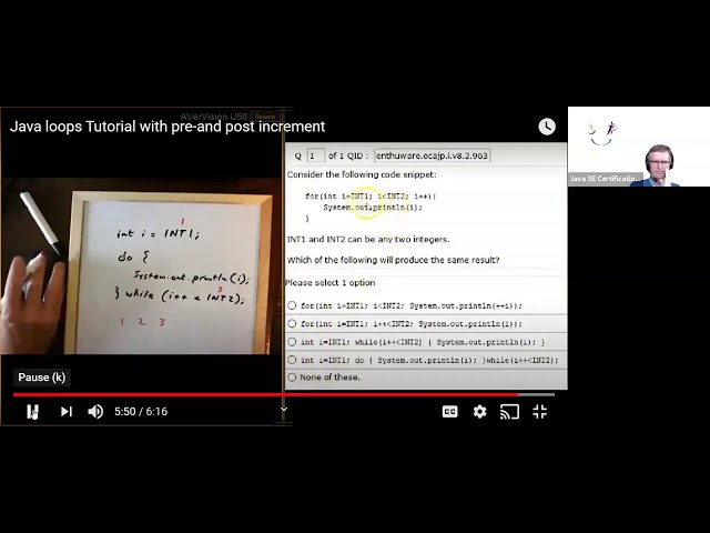 Java 8 OCA (1Z0-808) - Loops (Enthuware sample questions)