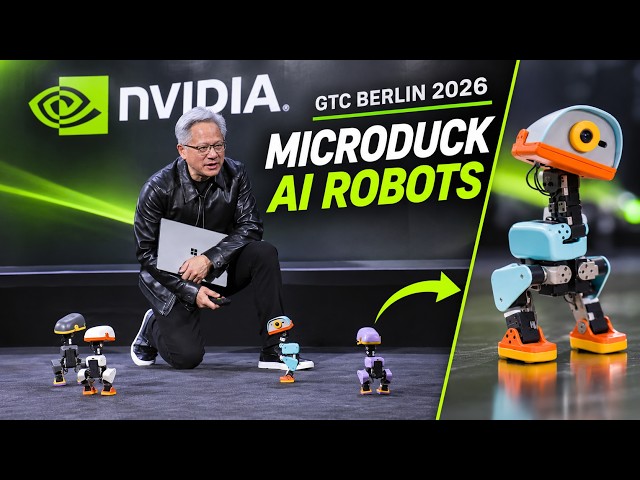 Jensen Huang's Tiny Microduck Robots Steal the Show at NVIDIA GTC 2026